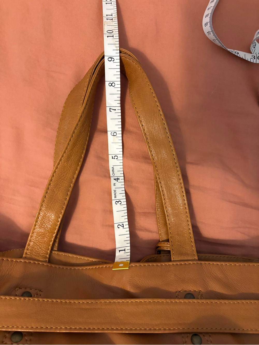 Wanderers Travel Co Tan Leather Shoulder Tote with Front Belt Detail - Picture 8 of 8